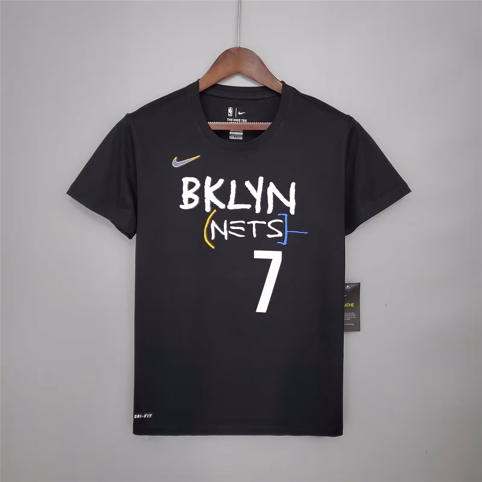 تیشرت نام و شماره بروکلین نتس مشکی | کوین دورانت 7