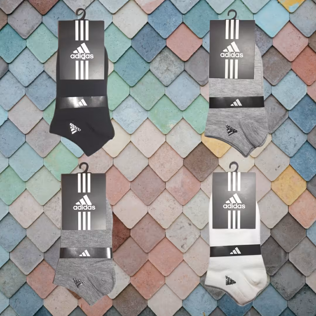 جوراب آدیداس بسته چهار عددی(چهار رنگ)فیری سایز (36تا40)