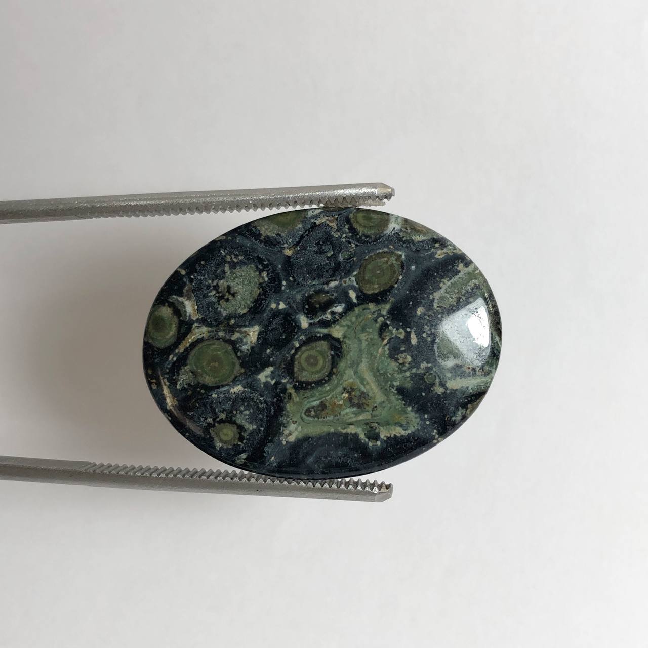 نگین جاسپر کان بابا طبیعی بیضی سبز 240204