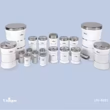 سرویس آشپزخانه 18 پارچه یونیک سفید درب استیل کد 4692 کمرباریک