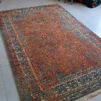 فرش ابریشم سنتی پتینه و نئوکلاسیک سبز سایز 2.5 در 3.5 (9 متری)