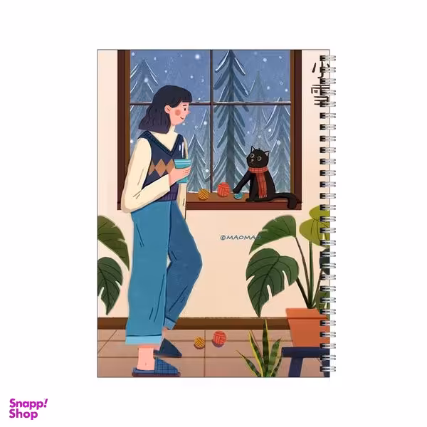 دفتر مشق 100 برگ بامبیلیپ طرح دختر و منظره زمستان کد 9604594