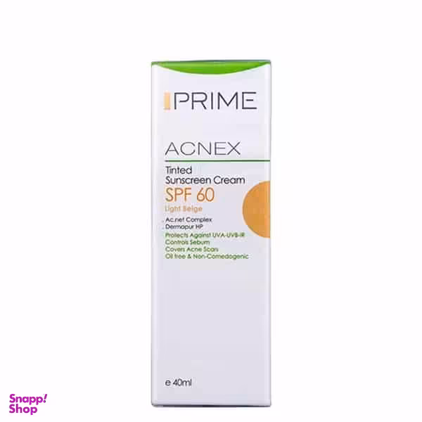 کرم ضدآفتاب Spf60 پریم (Prime) مناسب پوست چرب و جوش دار حجم 40 میلی لیتر