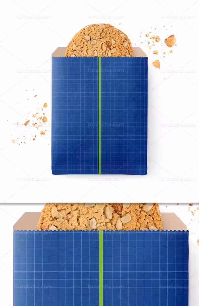 موکاپ بسته بندی کوکی | گرافیک با طعم تربچه