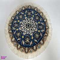 قالیچه دستباف نایین (Naein) مدل فیروزه زمینه سرمه‌ای