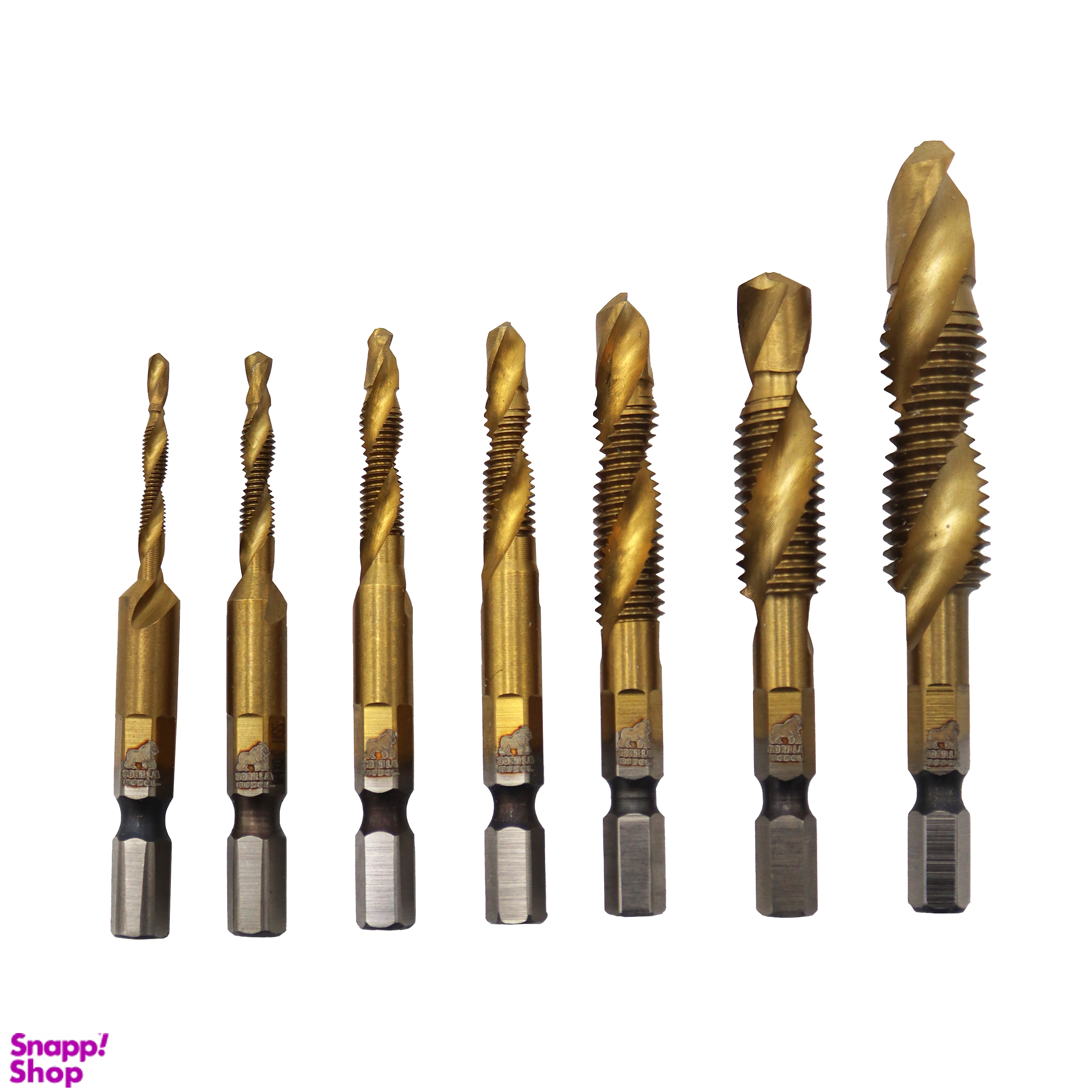 قلاویز سر مته شش گوش مدل گوریلا کد YP-BITKHOR-3-4-5-6-8-10-12MM سایز 3-12 میلی متر مجموعه 7 عددی