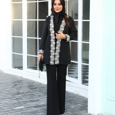 مانتو شلوار زنانه مدل کت مجلسی جانا
