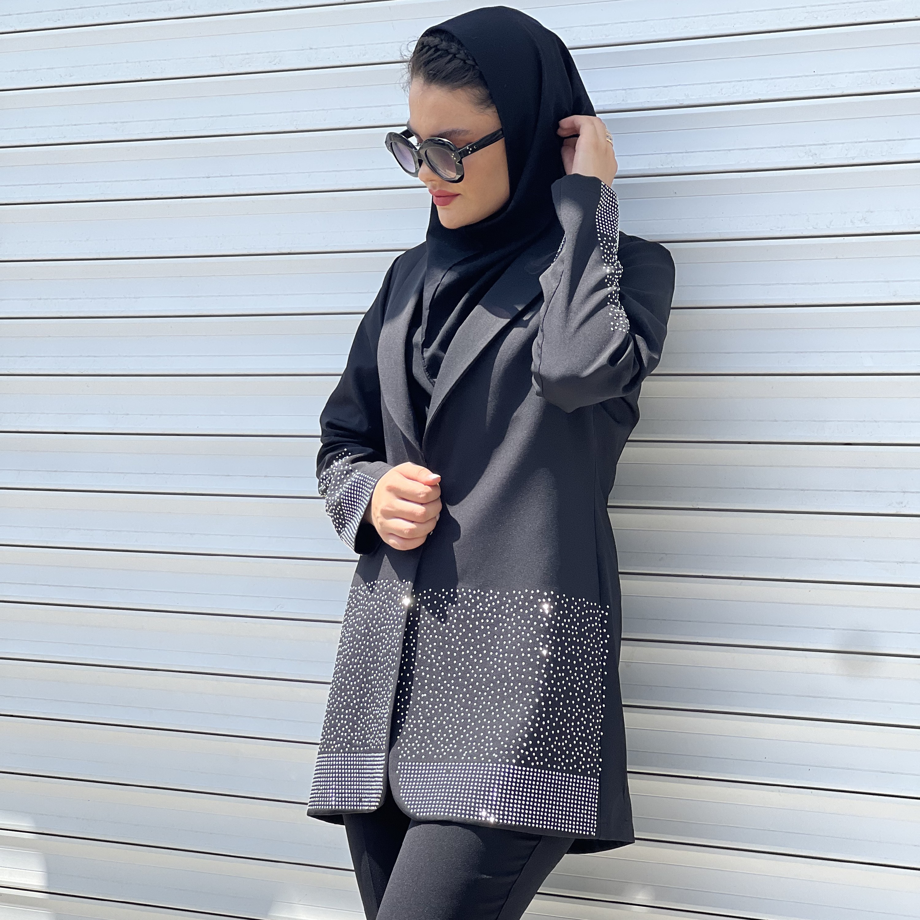 مانتو زنانه نگین دارا کرپ مازراتی