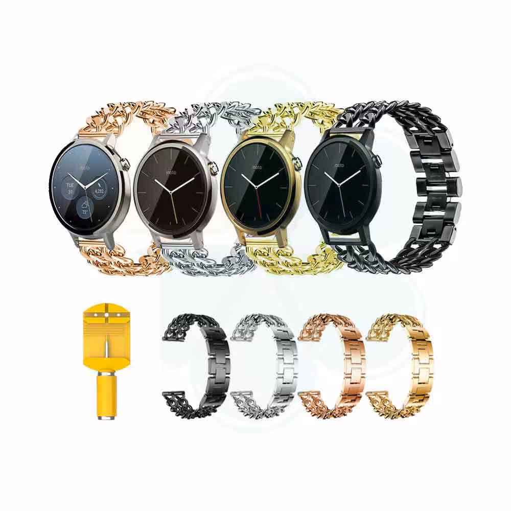 بند ساعت Motorola Moto 360 46mm 2nd Gen مدل استیل زنجیری