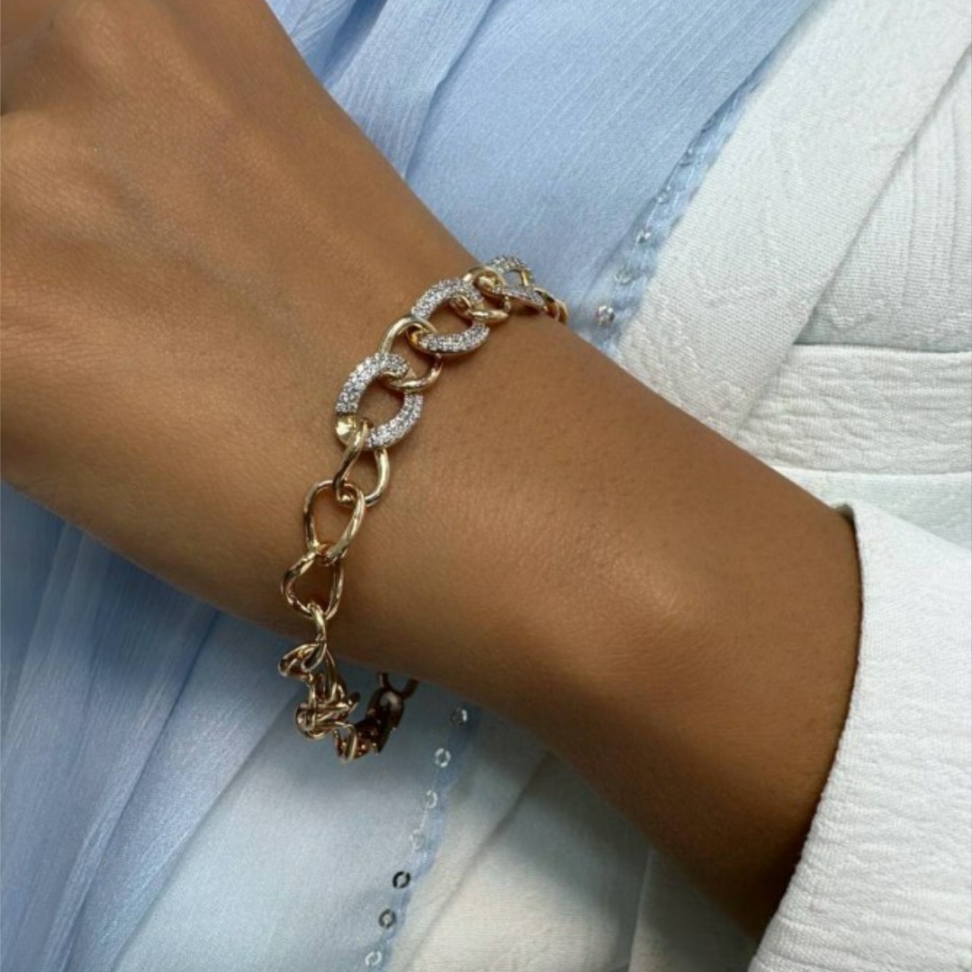 دستبند جنس استیل ضد زنگ قفل تغییر سایز کد 104