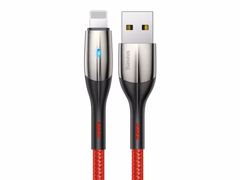 کابل شارژ و انتقال داده لایتنینگ بیسوس Baseus Horizontal Lightning Data Cable 50cm