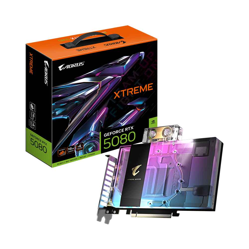 کارت گرافیک گیگابایت AORUS RTX 5080 XTREME WATERFORCE WB 16G