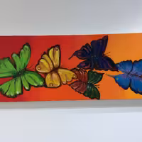 تابلوی رنگ روغن پروانه ها 