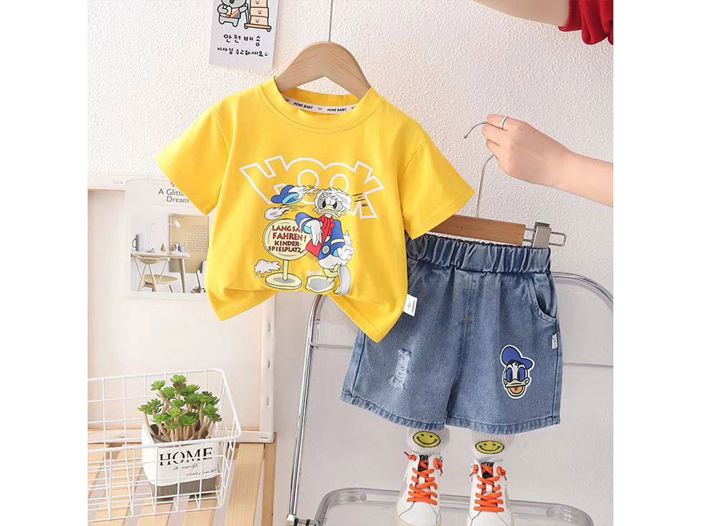 ست تیشرت و شلوارک جین پسرانه