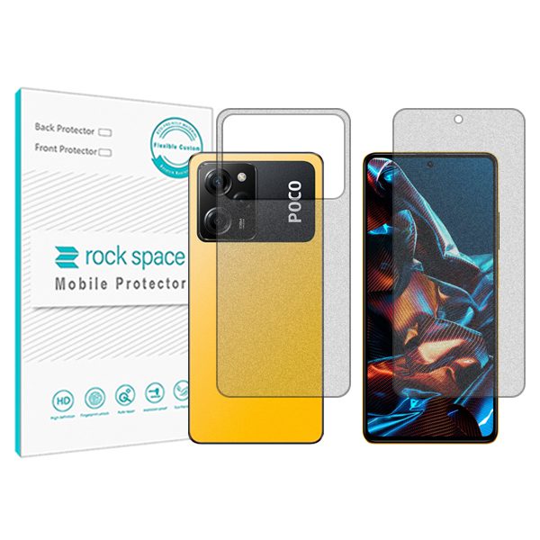 گلس صفحه نمایش و پشت گوشی شیائومی نسخه Poco X5 Pro مدل نانو هیدروژل گیمینگ برند راک اسپیس کدSS
