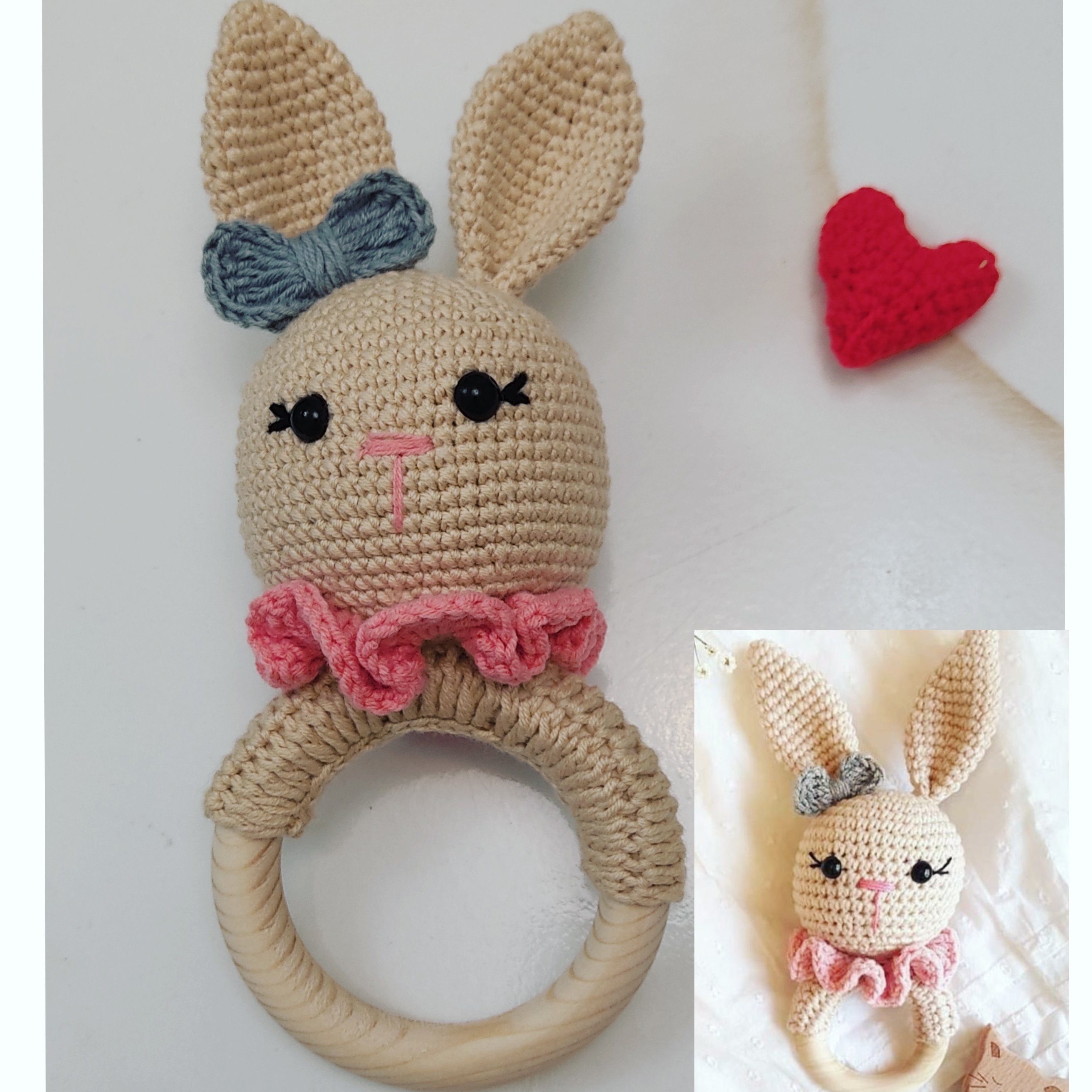 جغجغه قلاب بافی بافته شده با کاموا ترک متریال استفاده شده ضد حساسیت وایمن