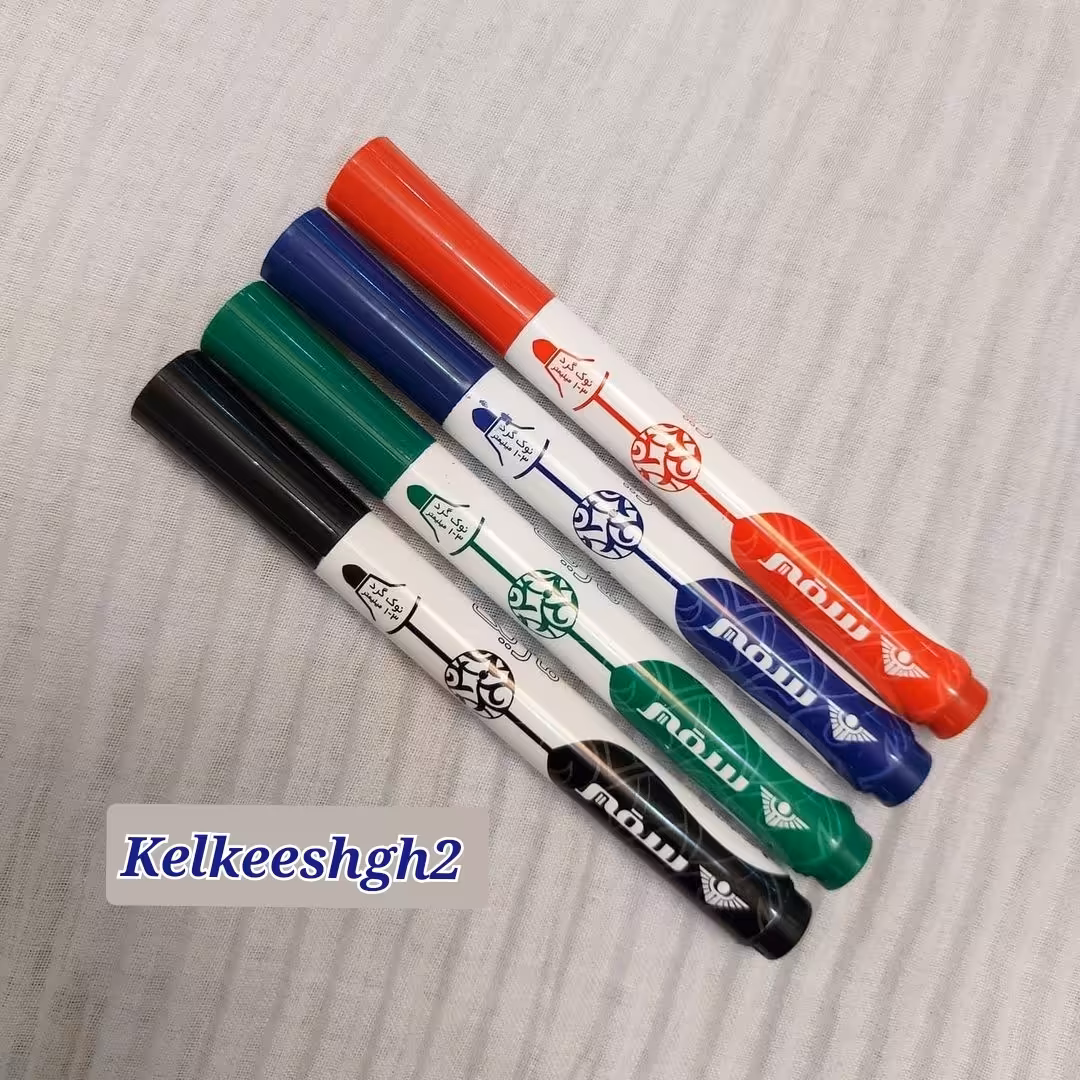 ماژیک وایت برد سفیر سر گرد در 4 رنگ آبی.مشکی.قرمز.سبز