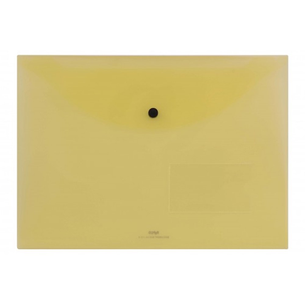 پوشه دکمه دار پاپکو مدل بیزنس شفاف A4 کد A4-116BT رنگ زرد روشن