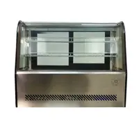 شو کیک رومیزی وارداتی سایز 90 شیشه خم 2طبقه یخچال استیل