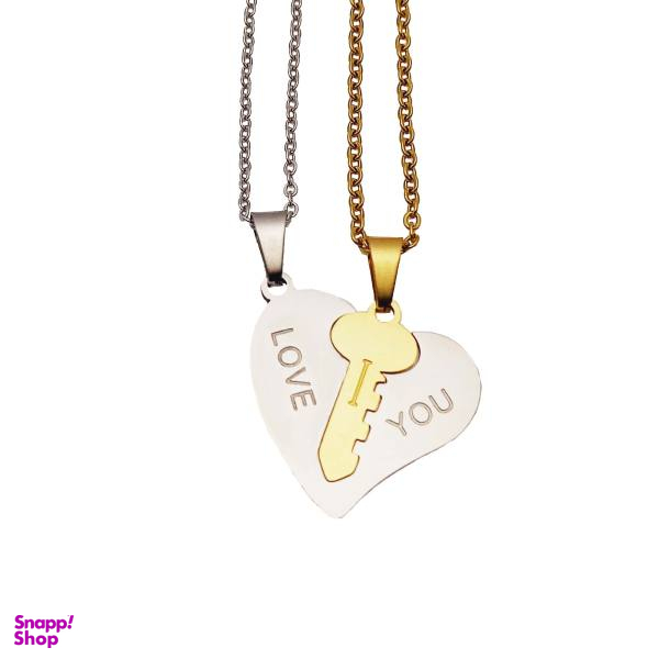 گردنبند طرح قلب و کلید کد 273GAMZ مجموعه 2 عددی