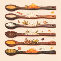 وکتور نقاشی انواع ادویه جات | گرافیک با طعم تربچه