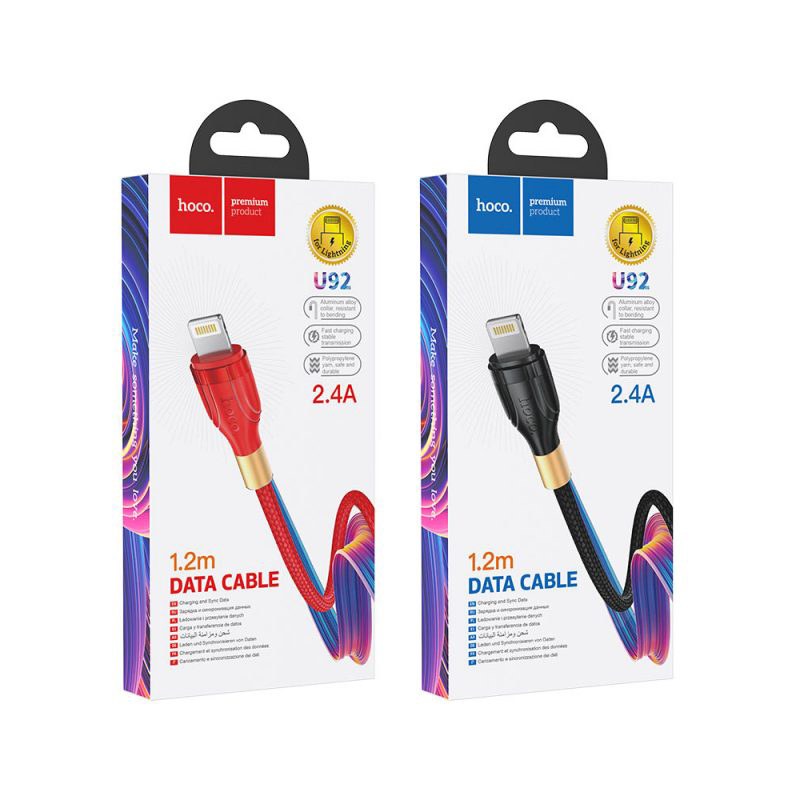 کابل فست شارژ آیفون هوکو مدل U92.با گارانتی یکساله تعویض کالا با نو