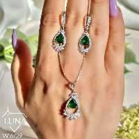 نیم ست جواهری نقره