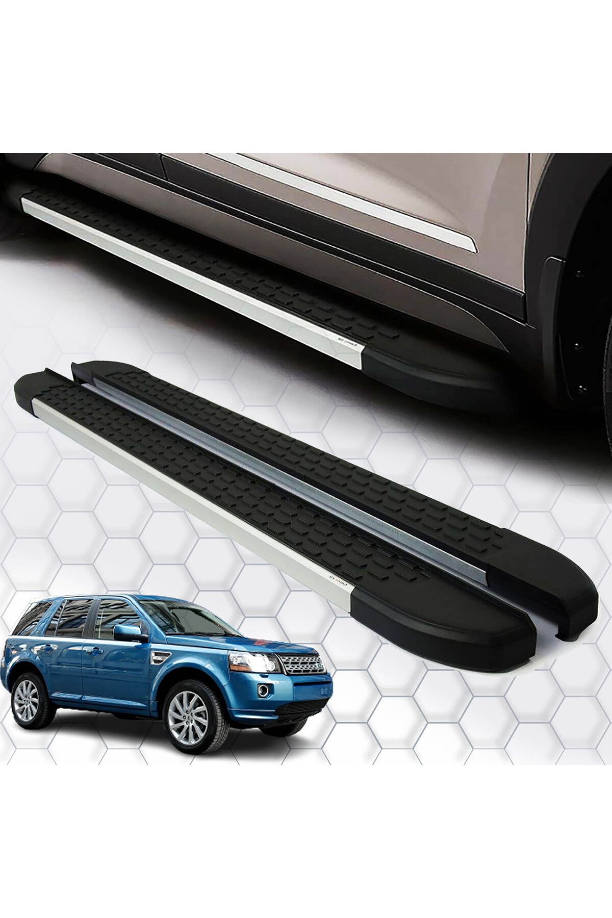 محافظ پلاستیکی رکاب LAND ROVER FREELANDER 2 NEVADA SIDE STEP ALUMININUM بین سالهای 2007 2010 Omsa