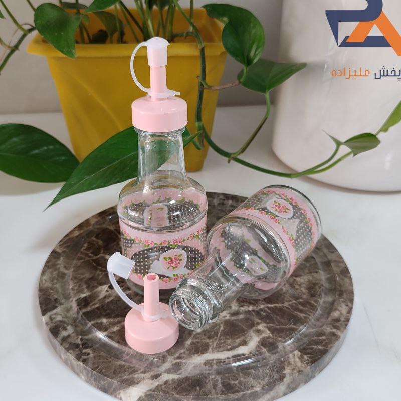 آبلیمو خوری کلاسیک کوچک ظرف آبلیمو شیشه ای طرح دار درب پلاستیکی طراحی زیبا و شیک