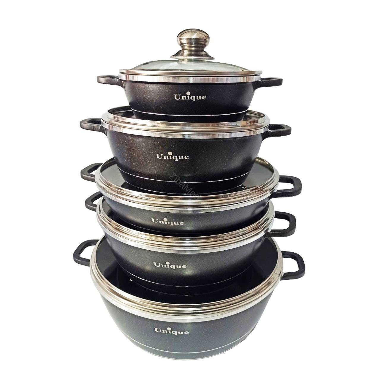 سرویس قابلمه یونیک  حک شده اصل 10پارچه گرانیتی 