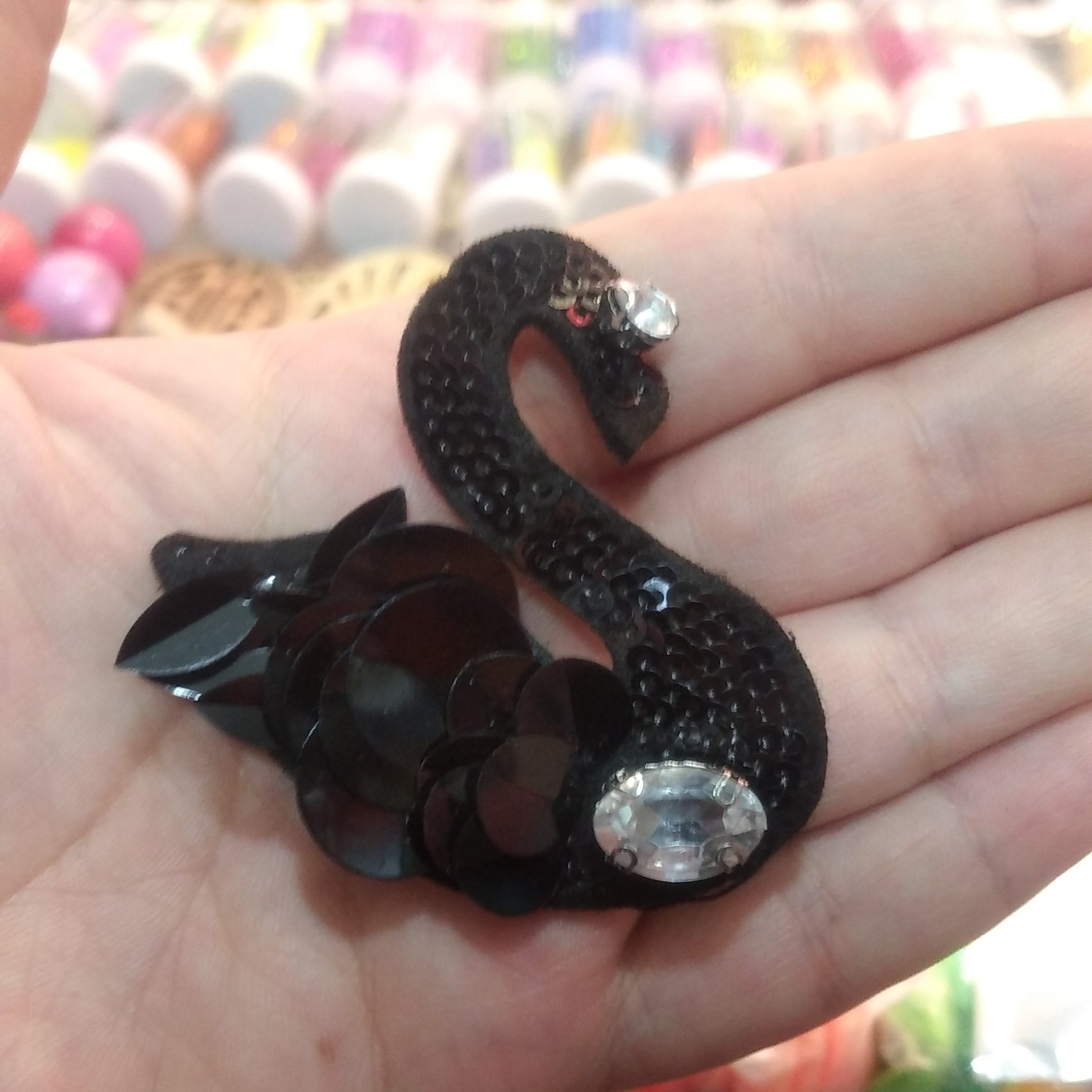 اپلیکه قو کوچک پولکی 1 عدد