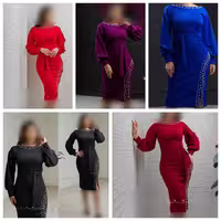 تونیک مجلسی آیناز _جنس کرپ کش و مروارید  در سایزبندی 36 تا 50 و تک رنگ آبی (قبل از سفارش از غرفه دار موجودی گرفته شود )