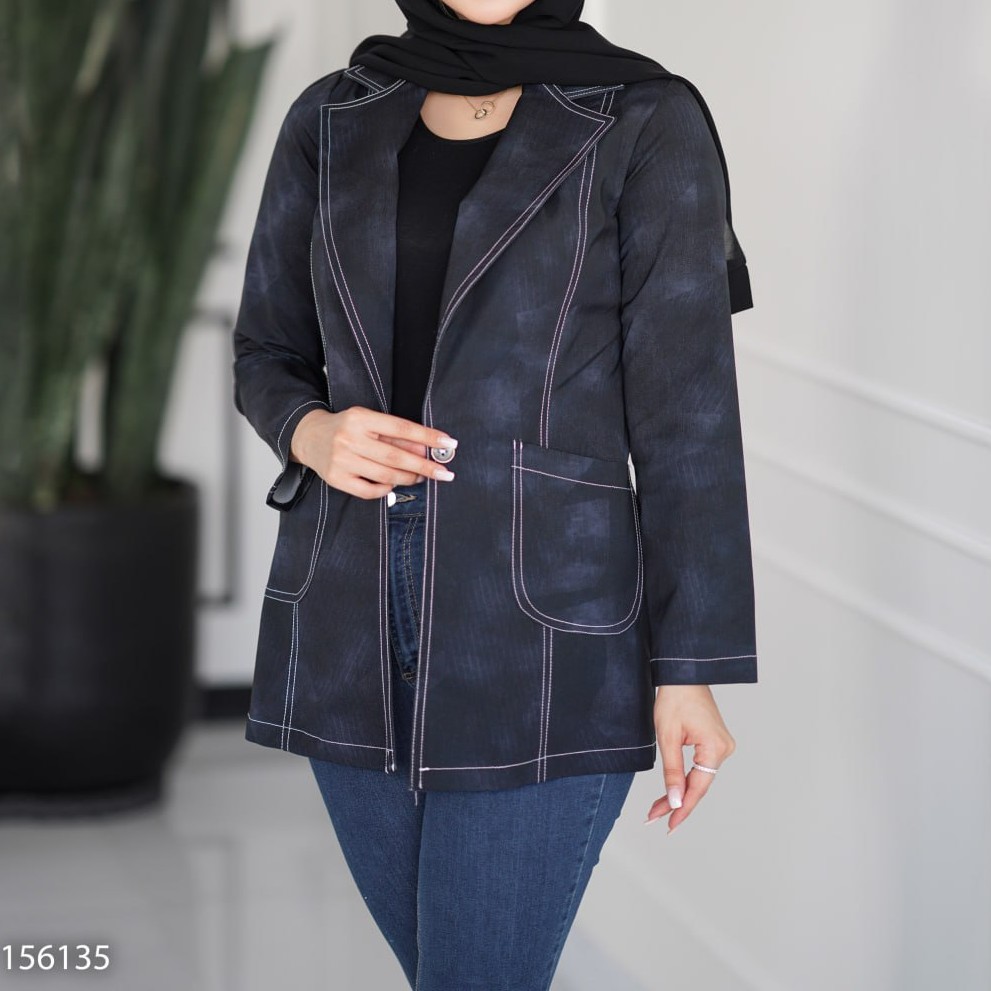 کت تک پاییزه طرح لی یقه انگلیسی تک دکمه قد 78 سایز از 38 تا 44