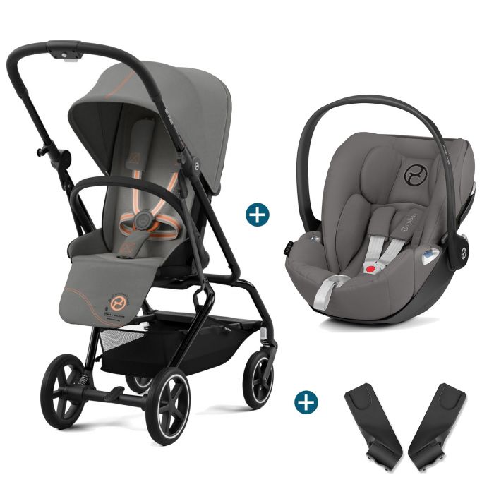 کالسکه کریر سایبکس جدید ایزی اس تویست دو کابین سایز چرخشی با کریر کلود زی کریکات شو و اداپتور نصب   cybex eesy s twist 2   cloud zi  2023