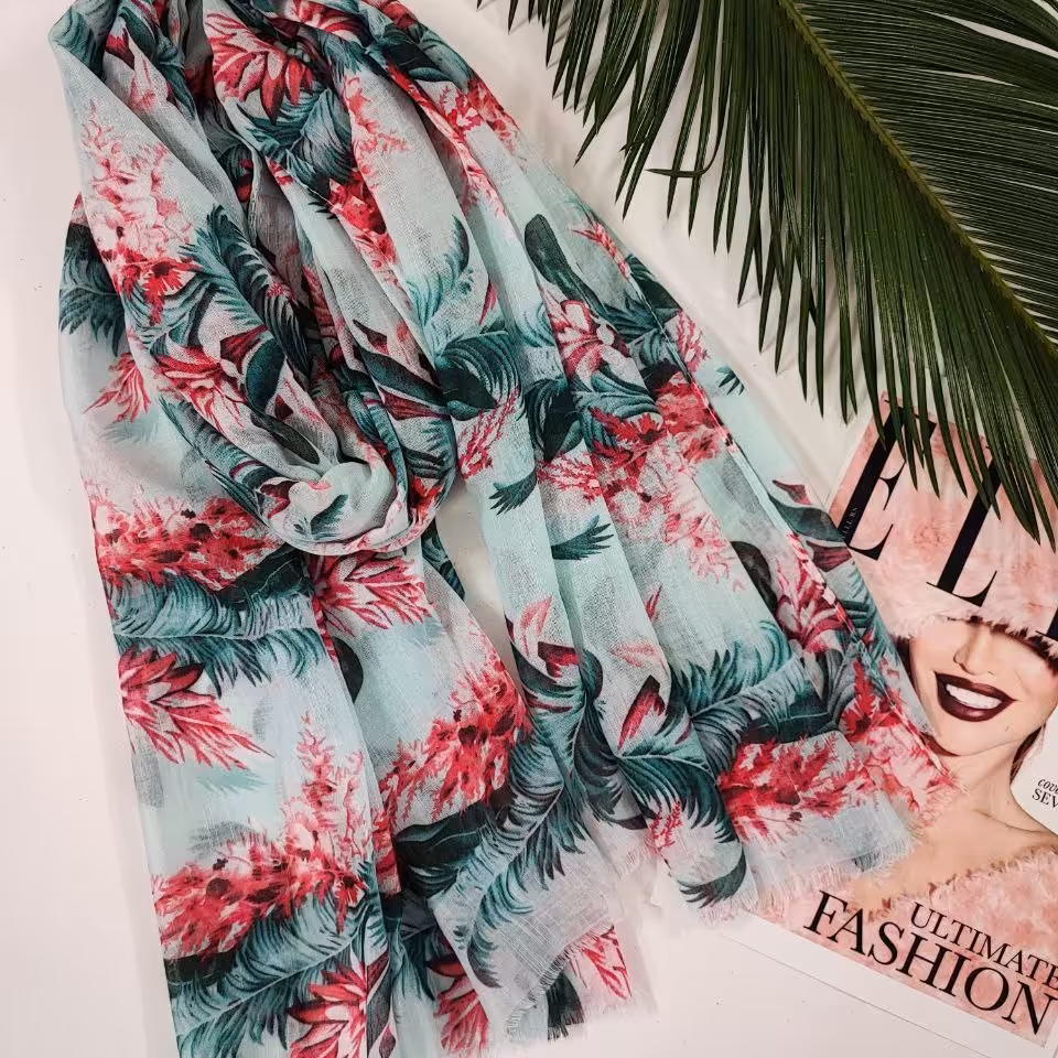 شال لینن نخی وارداتی کیفیت عالی سبک و خنک قواره 190در80