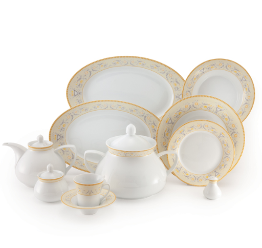 سرویس غذا خوری 108 پارچه چینی زرین ایران سری شهرزاد مدل جنوا درجه عالی zarin Genoa 108 pcs