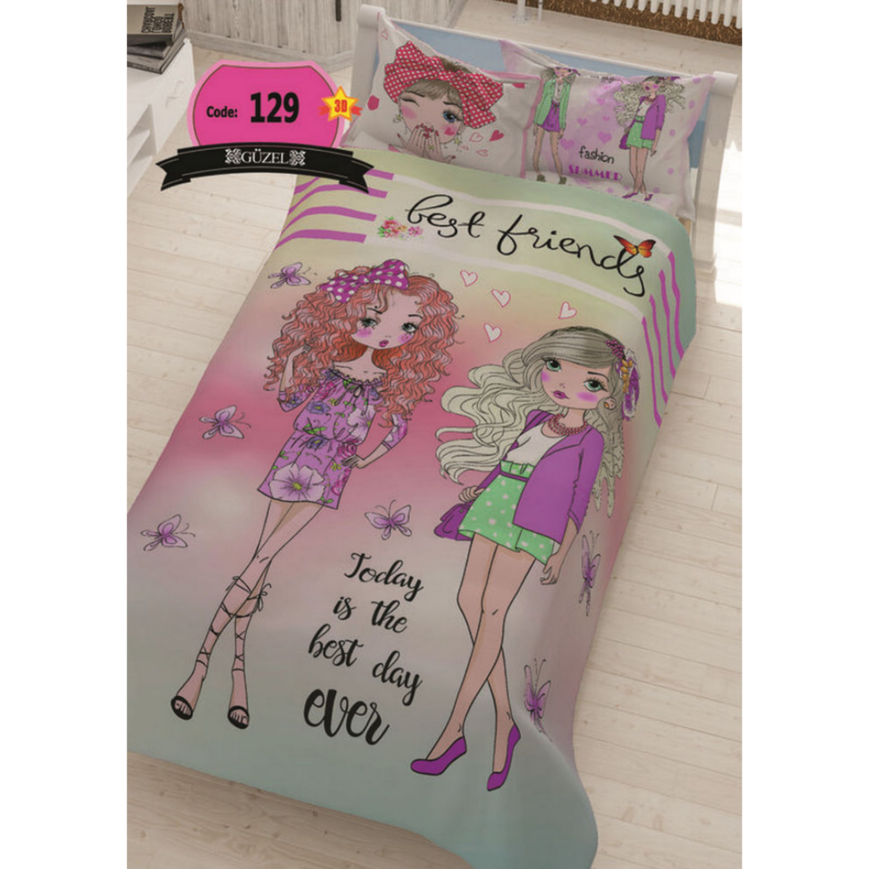 روتختی تک نفره سه بعدی برند گوزل -5 تکه -کد129