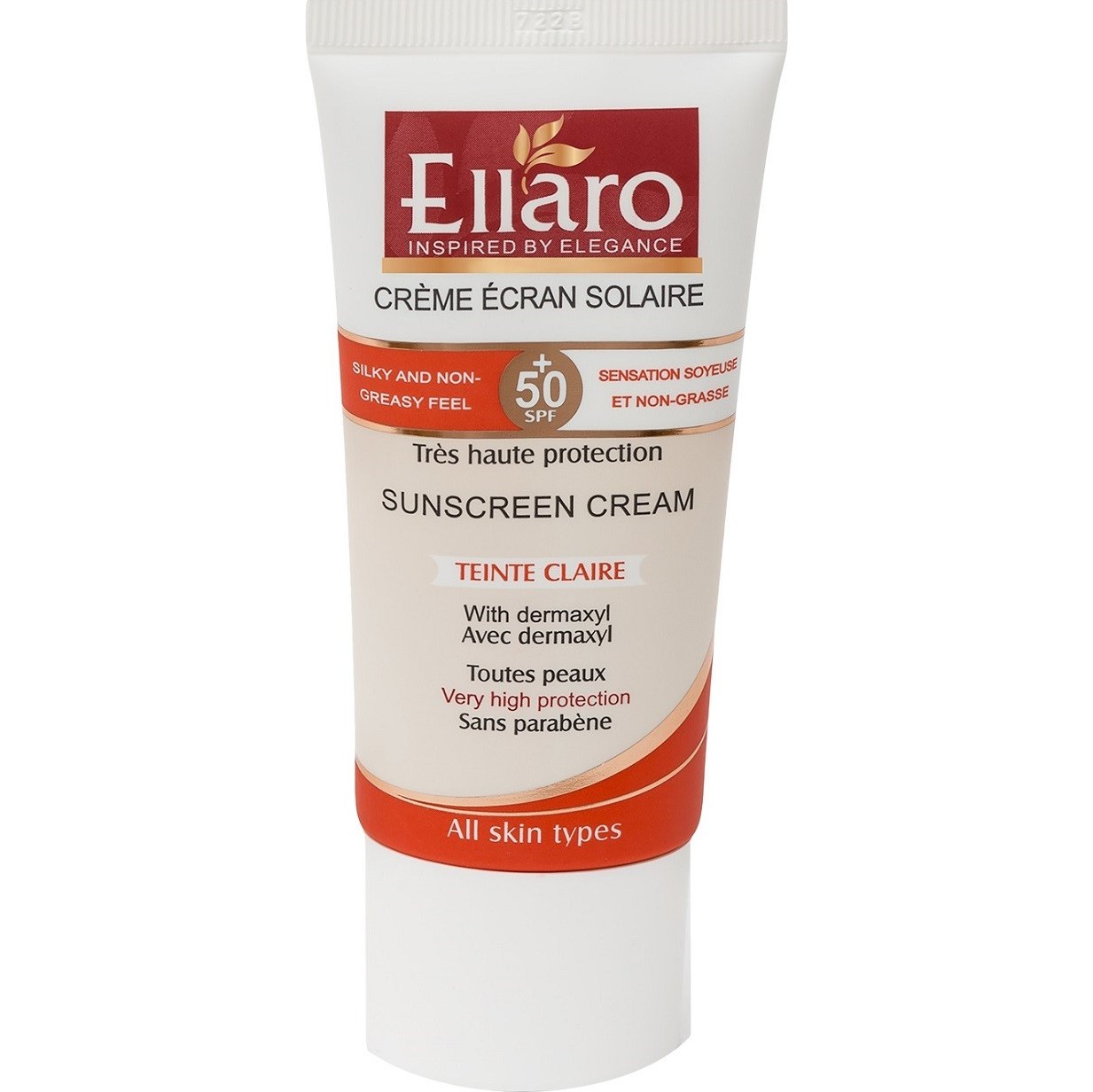 کرم ضد آفتاب الارو رنگ بژ روشنELLARO  Spf50 