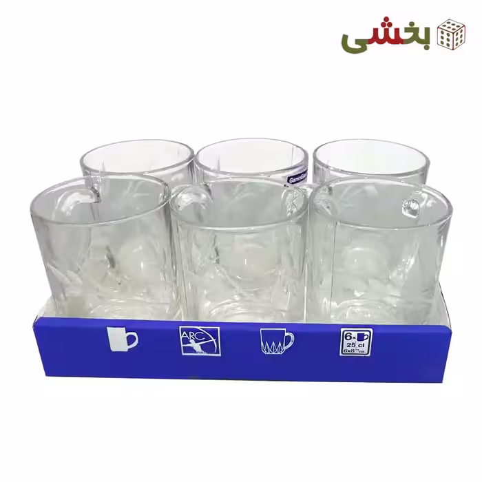 لیوان 6 عددی شیشه ای
