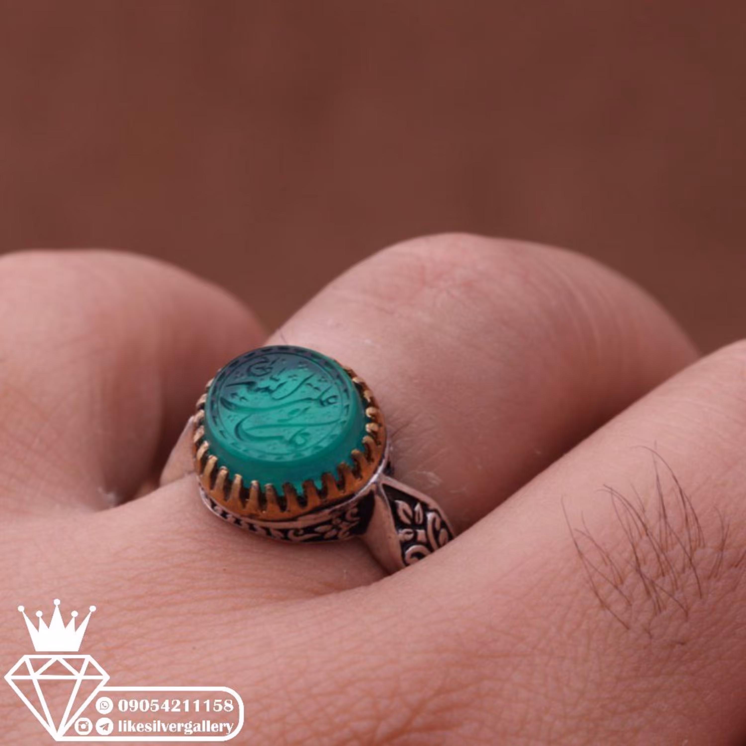 انگشتر سندلوس خطی نقش توکلت علی الله وزن 6.04 گرم ارسال رایگان 