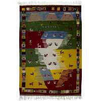 گلیم گبه ( عروسکی ) دستبافت یک و نیم متری کد 980810