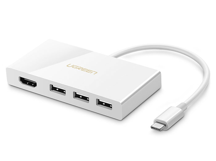 مبدل تایپ سی به اچ دی ام آی و یو اس بی یوگرین Ugreen MM132 Type C To HDMI  3 Port USB 3.1 Converter