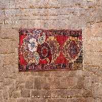 قالیچه تکه دوزی شده دستبافت بته جقه طارم