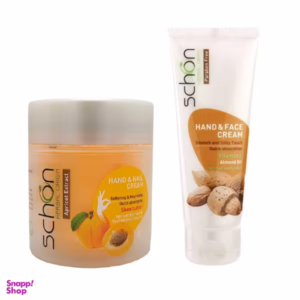کرم دست و ناخن شون مدل Apricot Extract حجم 150 میلی لیتر + کرم دست و صورت حجم 75 میلی لیتر