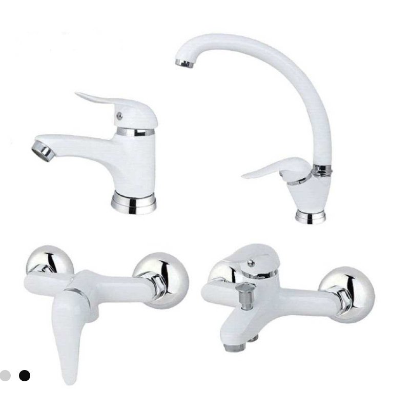  شیر آلات  ست 4 تایی مدل ندا سفید کروم