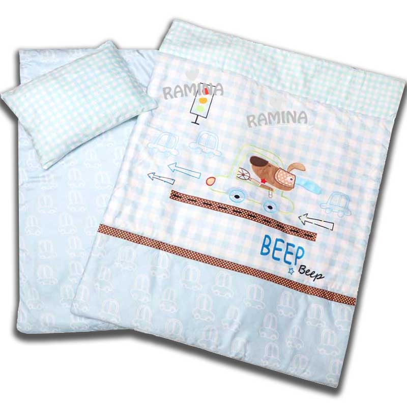 ست رختخواب نوزاد پسرانه 3 تکه طرح ماشین پلی گرو Playgro