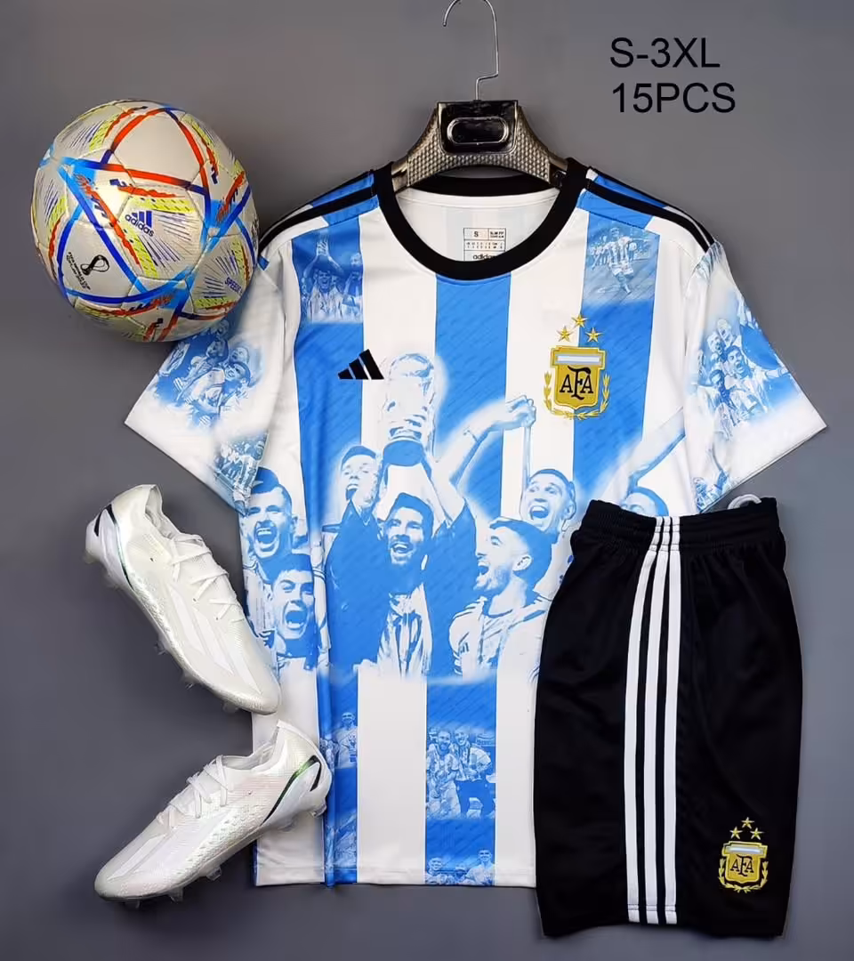 کیت جشن قهرمانی تیم ملی آرژانتین (پیراهن شورت) ورژن هواداری
