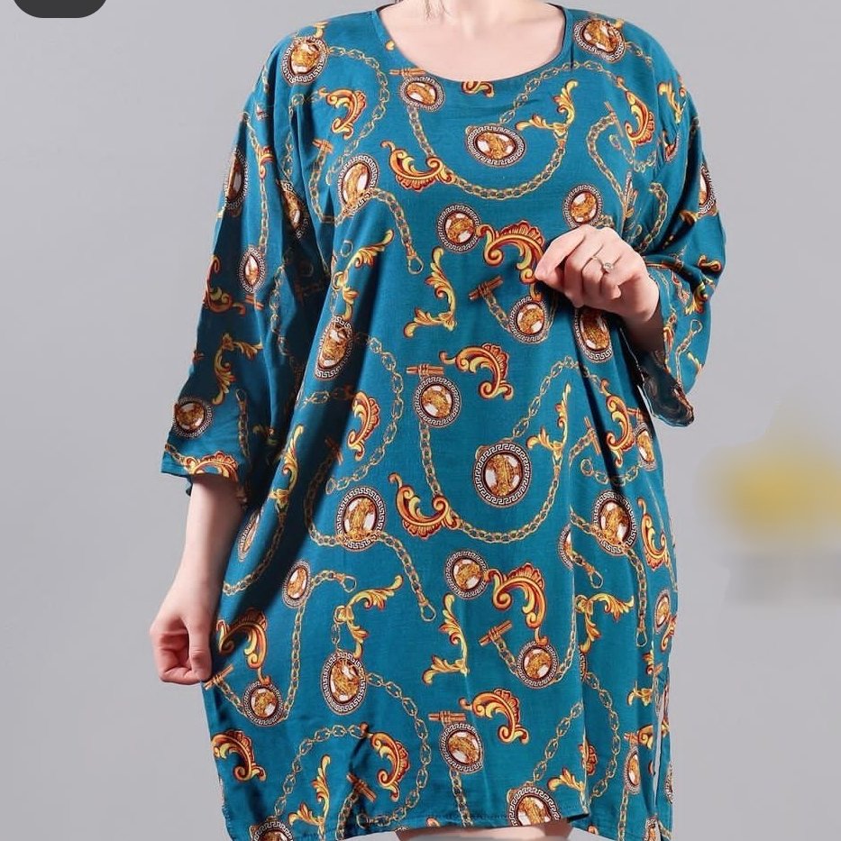 تونیک نخی طرح زنجیری کد 140 شسته شده بدون آبرفت 4ری سایز مناسب44تا52