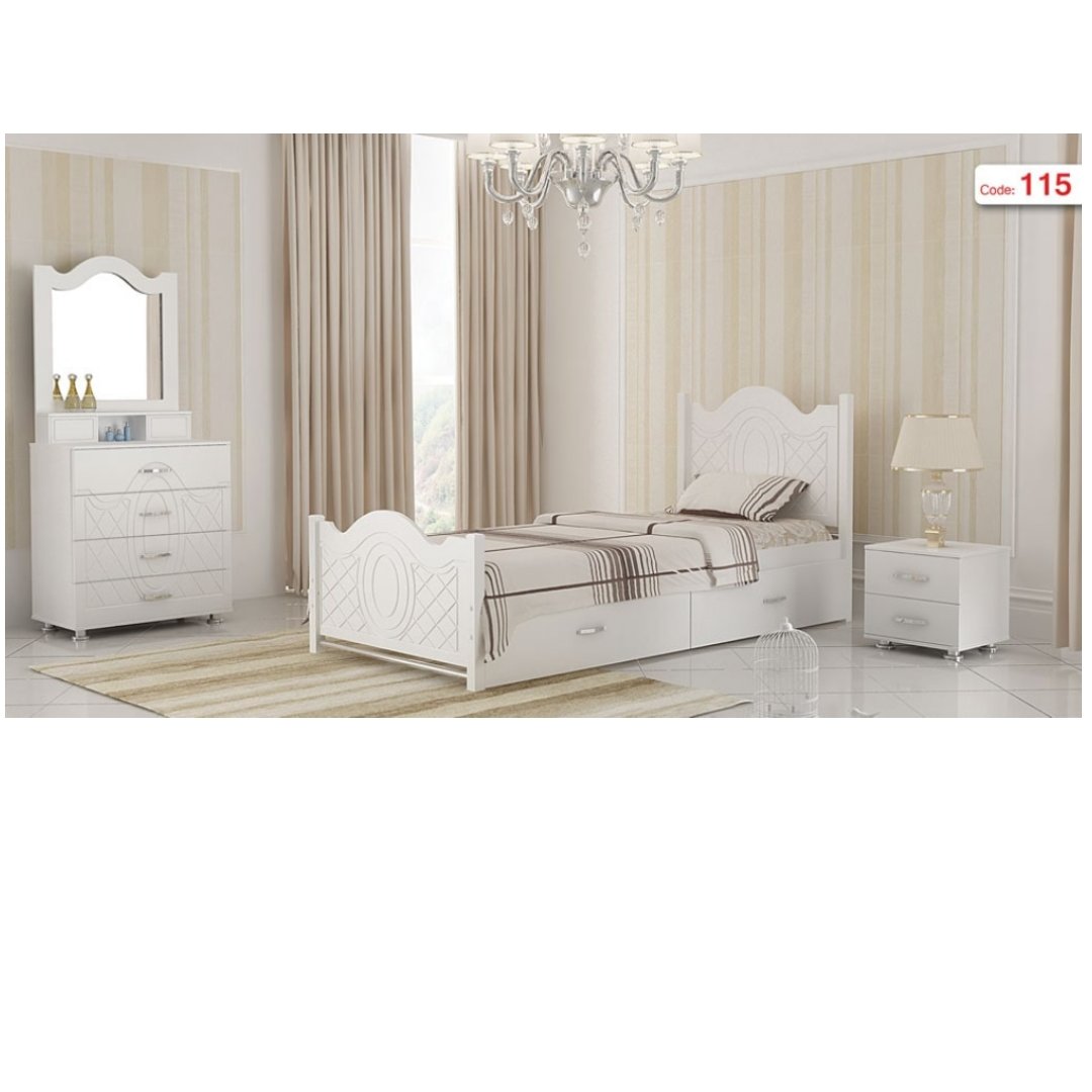 تخت خواب یک نفره MDF وکیوم مدل آرامش