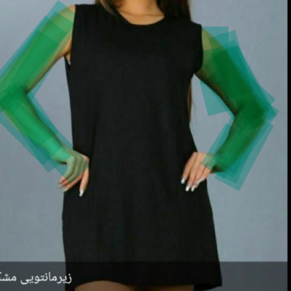 تاپ زیر مانتویی زیر سارافونی آستین حلقه ای بلند مشکی خرید 490 ارسال رایگان خنک و بلند جنس اسپان لاکرا